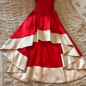 Jovani Elegant Red and Cream Dress